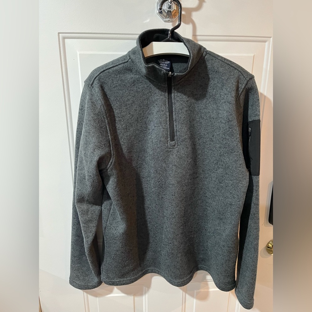 Charles River Apparel Men's Charcoal Zip-Up Sweater
